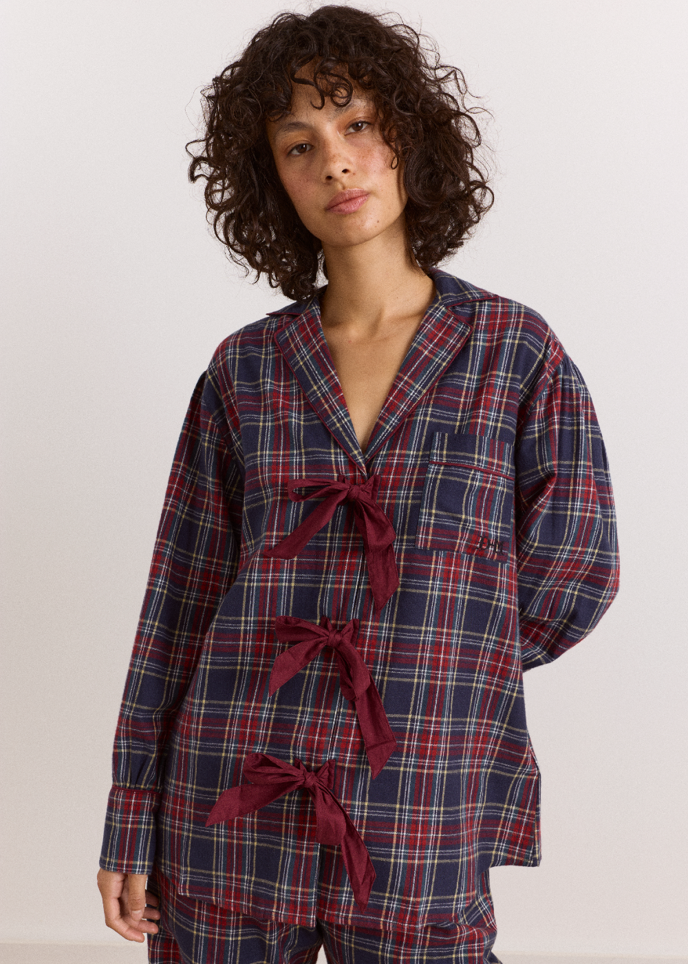 Antonella PJ Set, Tawny Flannel ~ Damson Madder