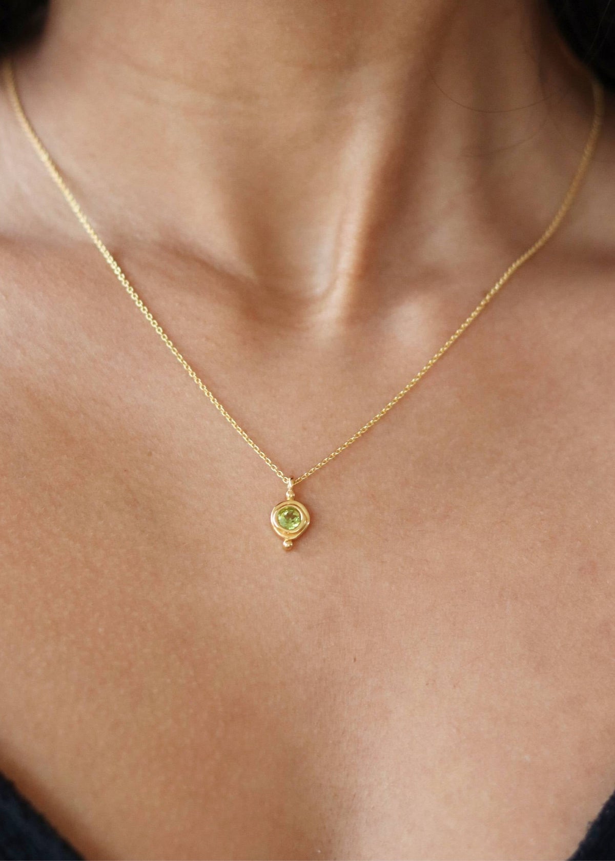August Birthstone Pendant Necklace ~ Ottoman Hands