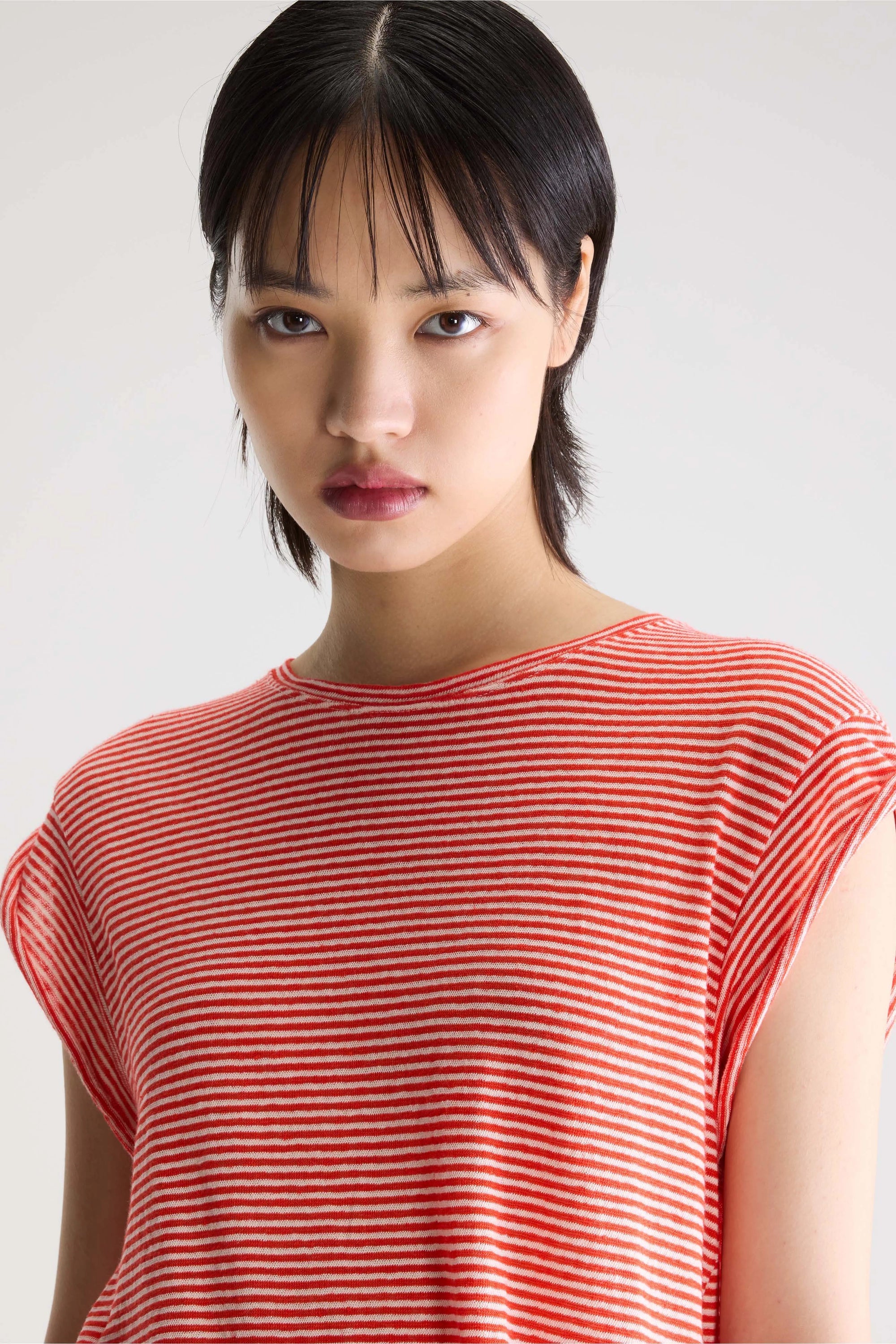 Vlyn61 Stripe Top, Red
