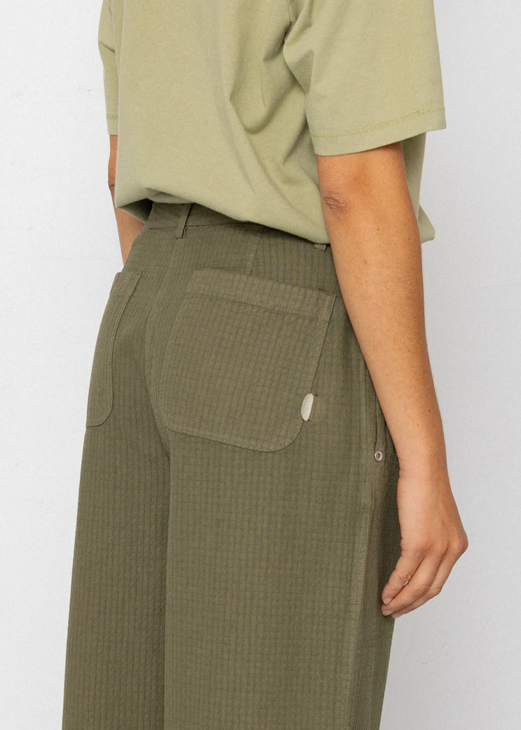 Baggy Trouser, Light Olive Chunky Ripstop - Folk