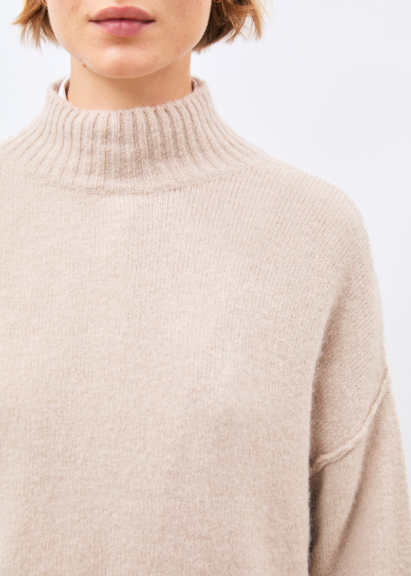 Beige high-neck sweater ~ humility