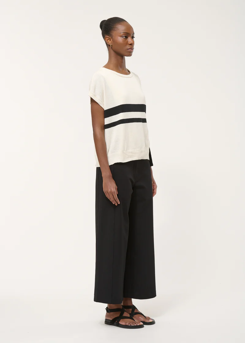 Black barrel pants in Milano jersey - humility