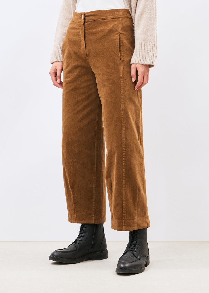 Camel barrel 7/8 corduroy pants ~ humility