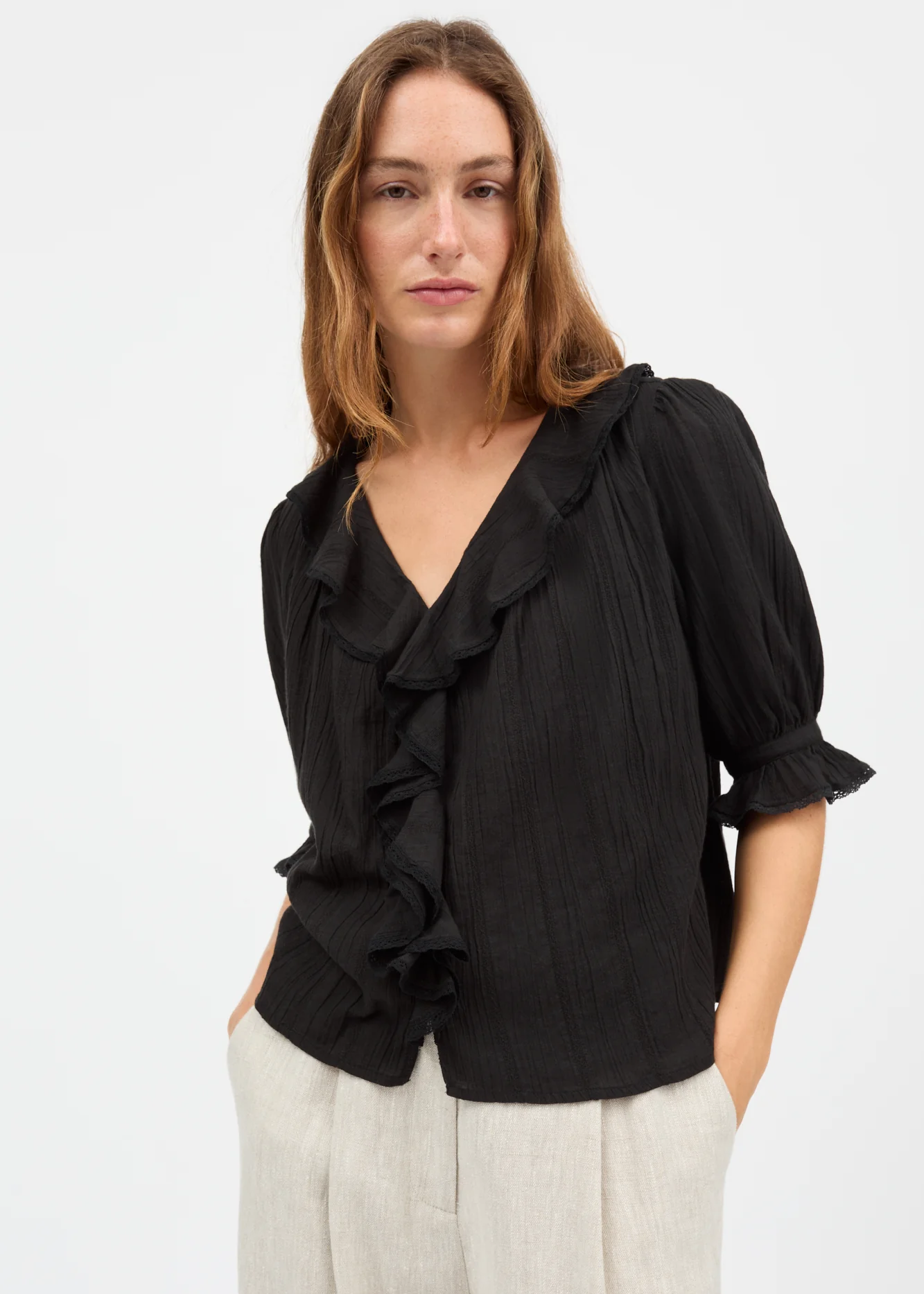 Clea Blouse, Black ~ Skall