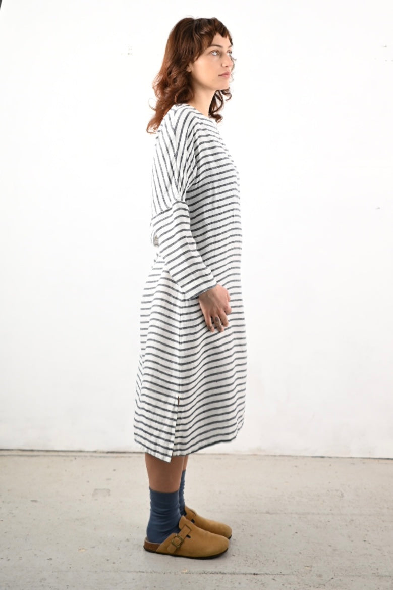 Chally Dress, Whi/Navy