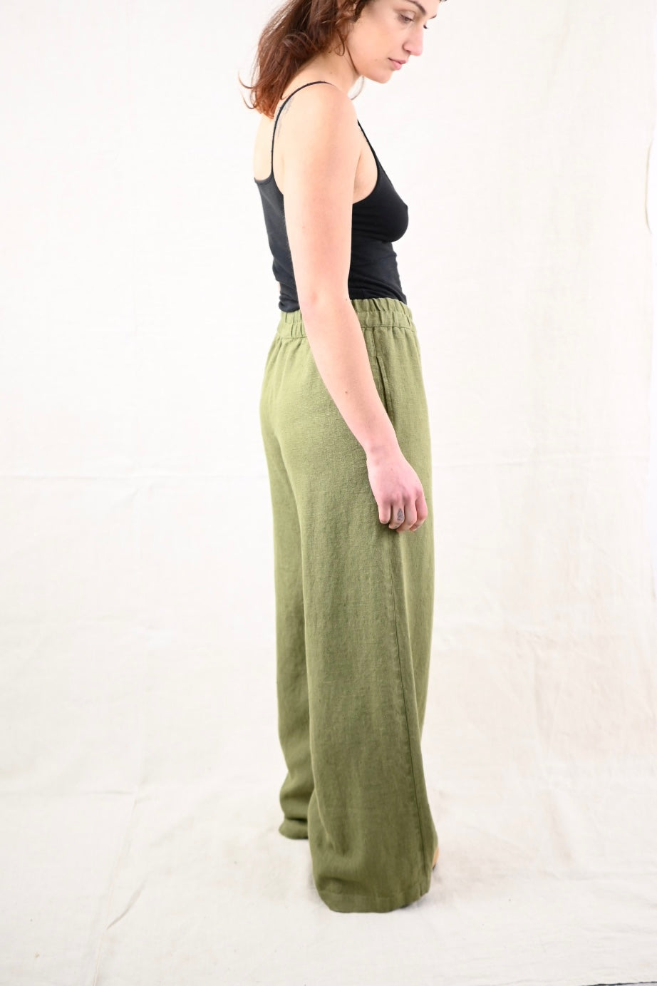 Linen Trousers, Olive