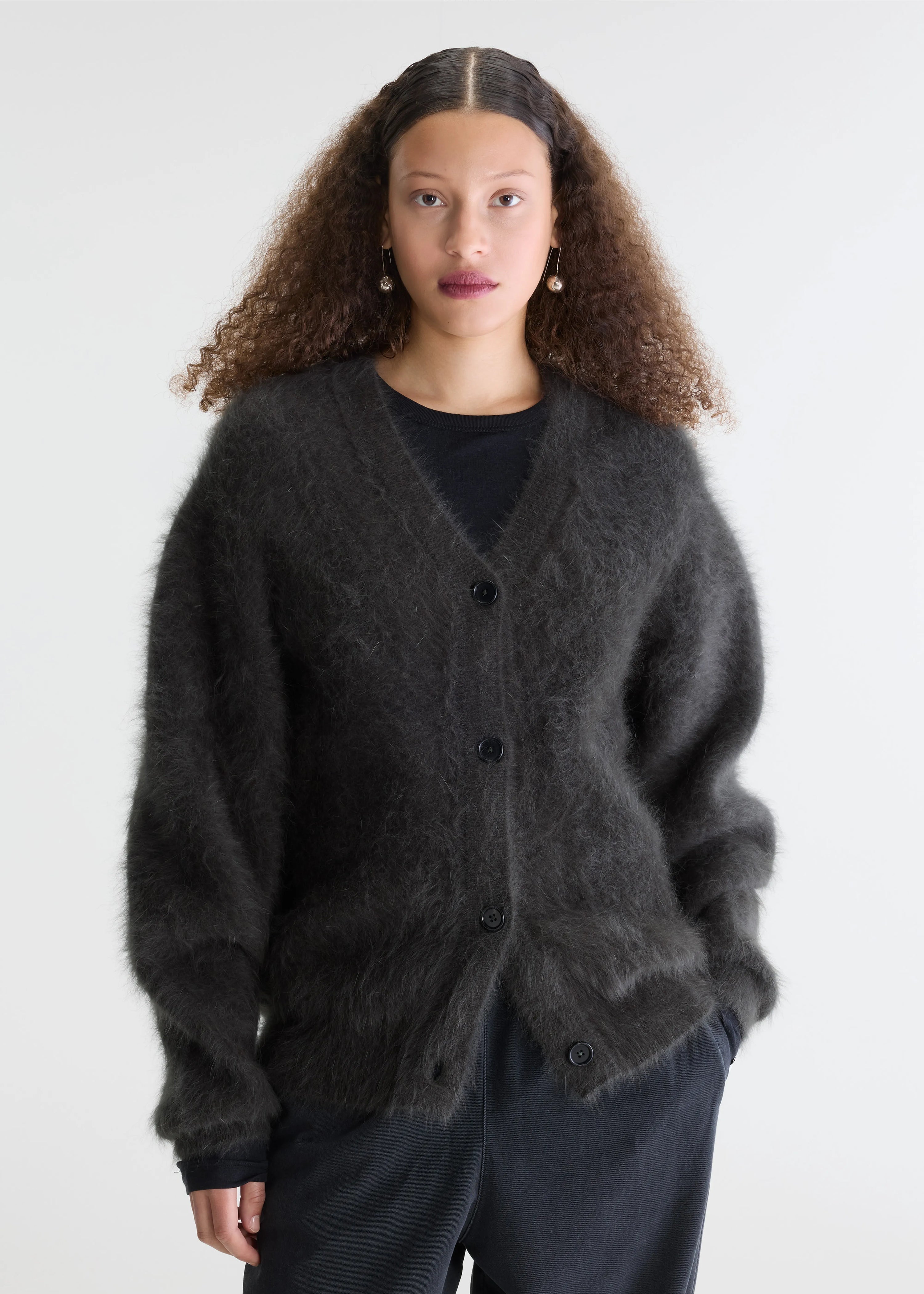 Datura Angora-Blend Cardigan, Pirate ~ Bellerose