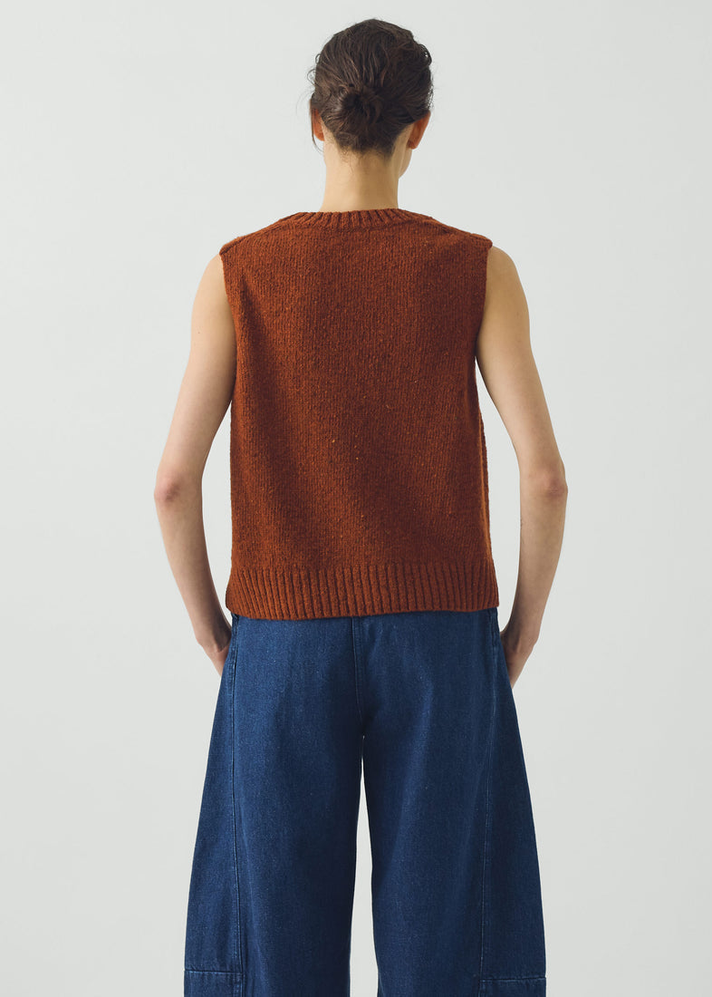 Donegal Merino Tank, Rust ~ TOAST