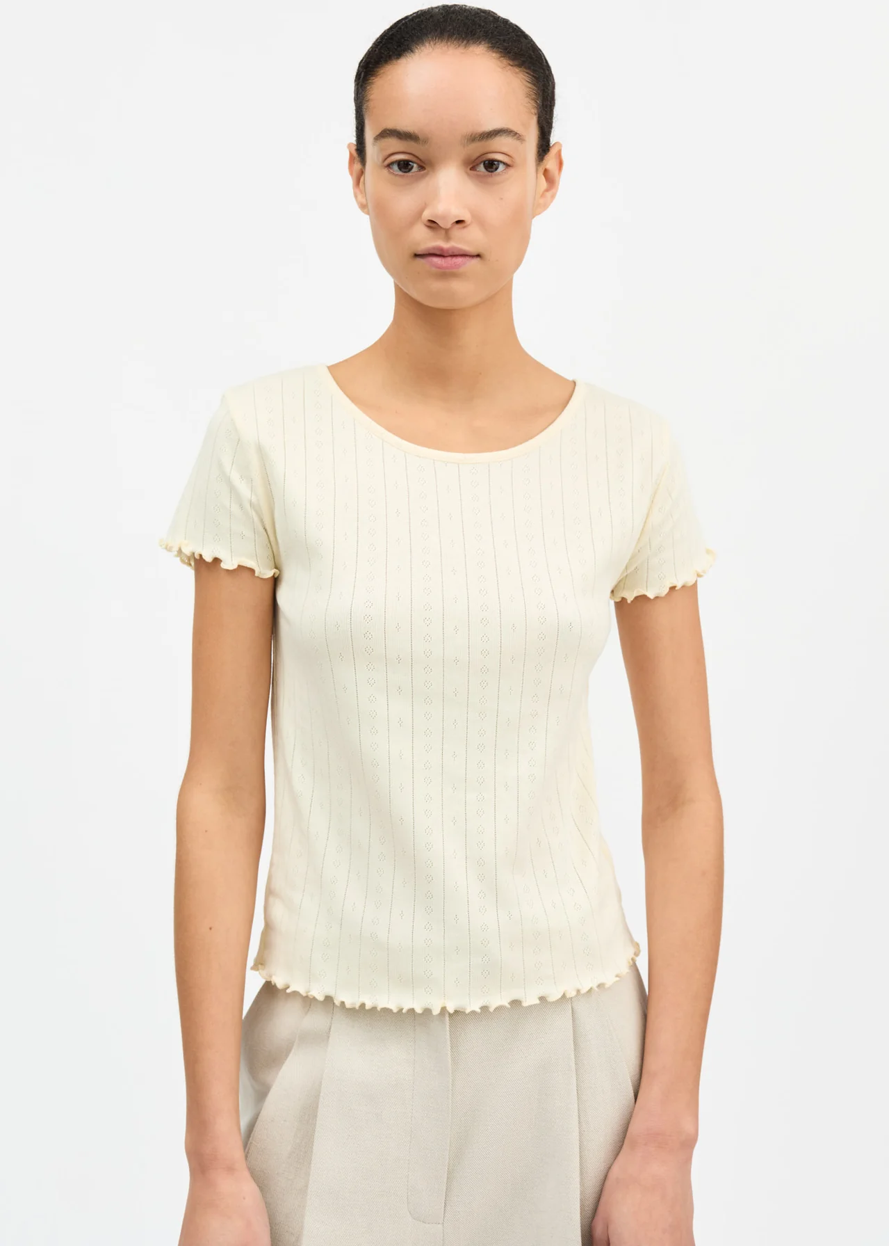 Eddie Cap Sleeve Tee, Butter - Skall