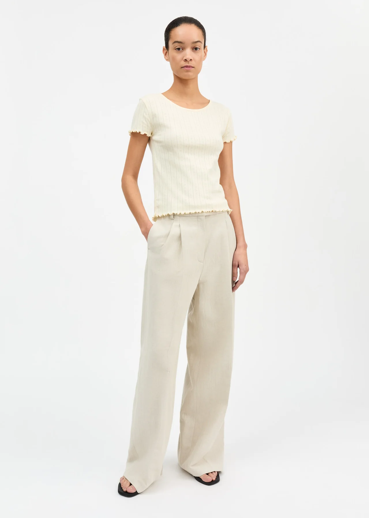 Eddie Cap Sleeve Tee, Butter - Skall