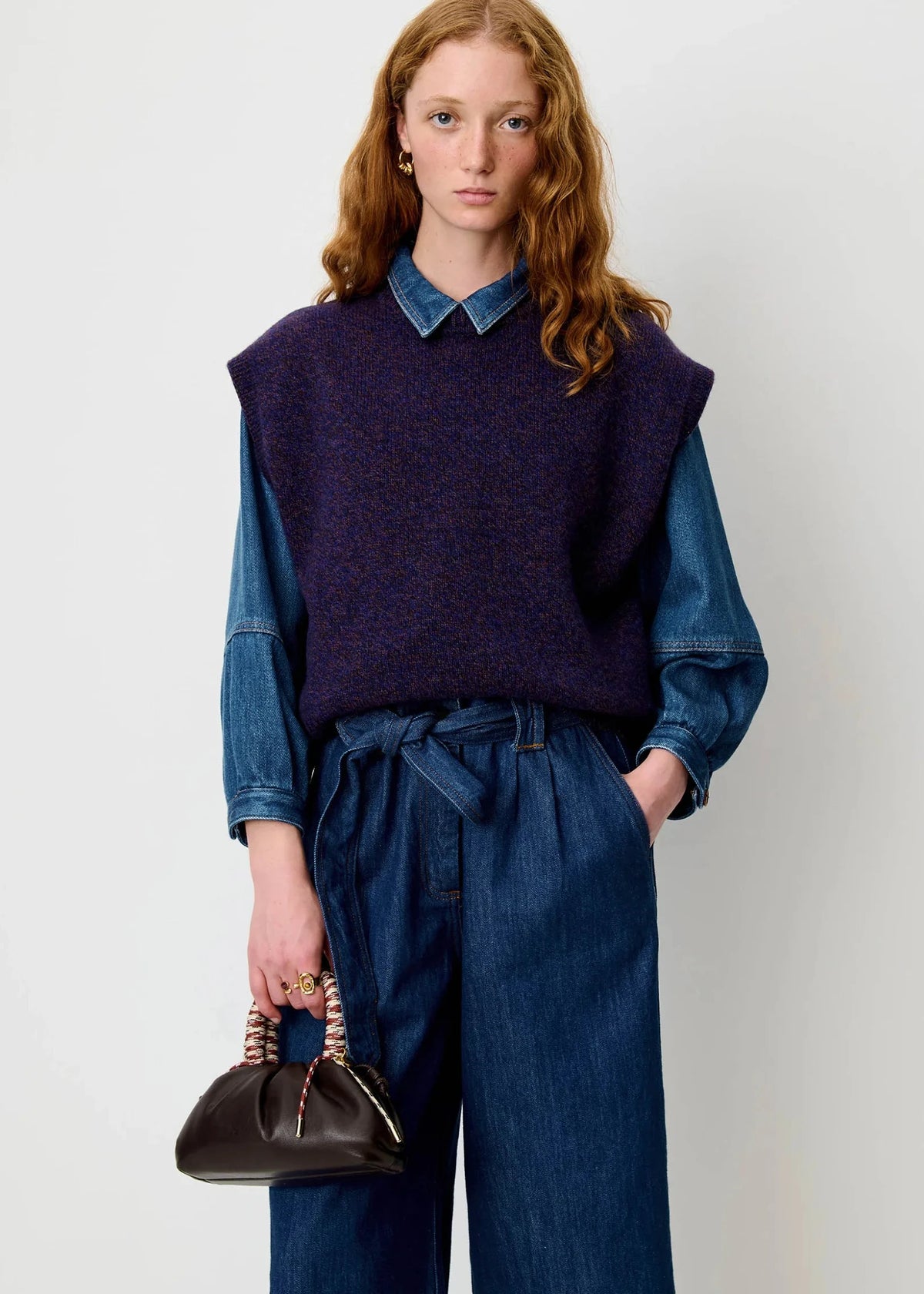 Fabinino Sleeveless Jumper, Ink Blue ~ Sessun
