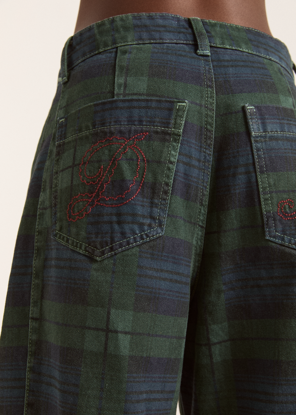 Felix Jeans, Navy Over Dye Check ~ Damson Madder