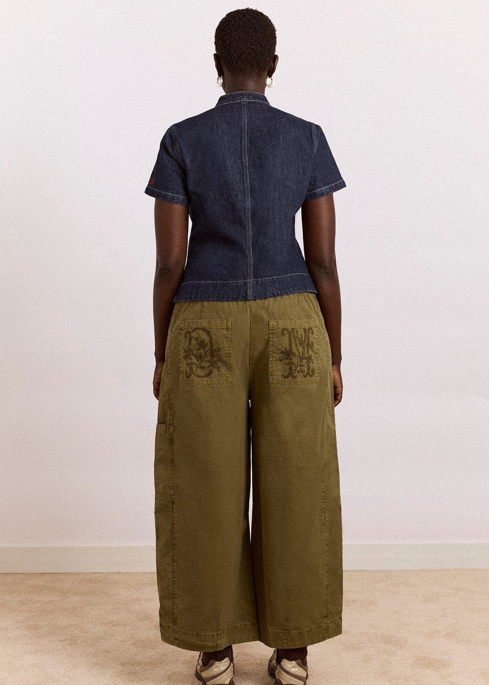 Felix Twill Trousers, Olive ~ Damson Madder