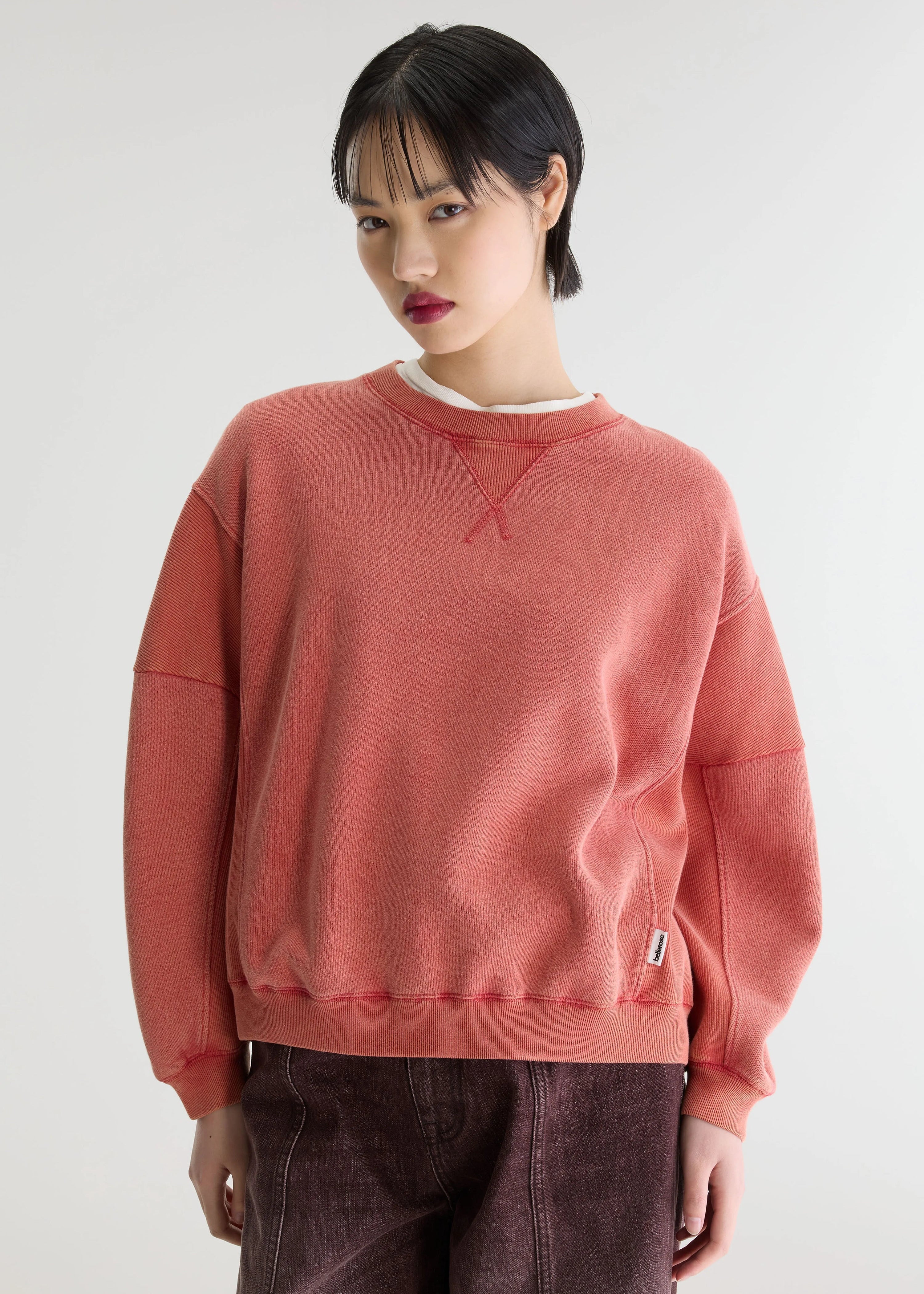Flipos Crewneck Sweatshirt, Scarlet ~ Bellerose