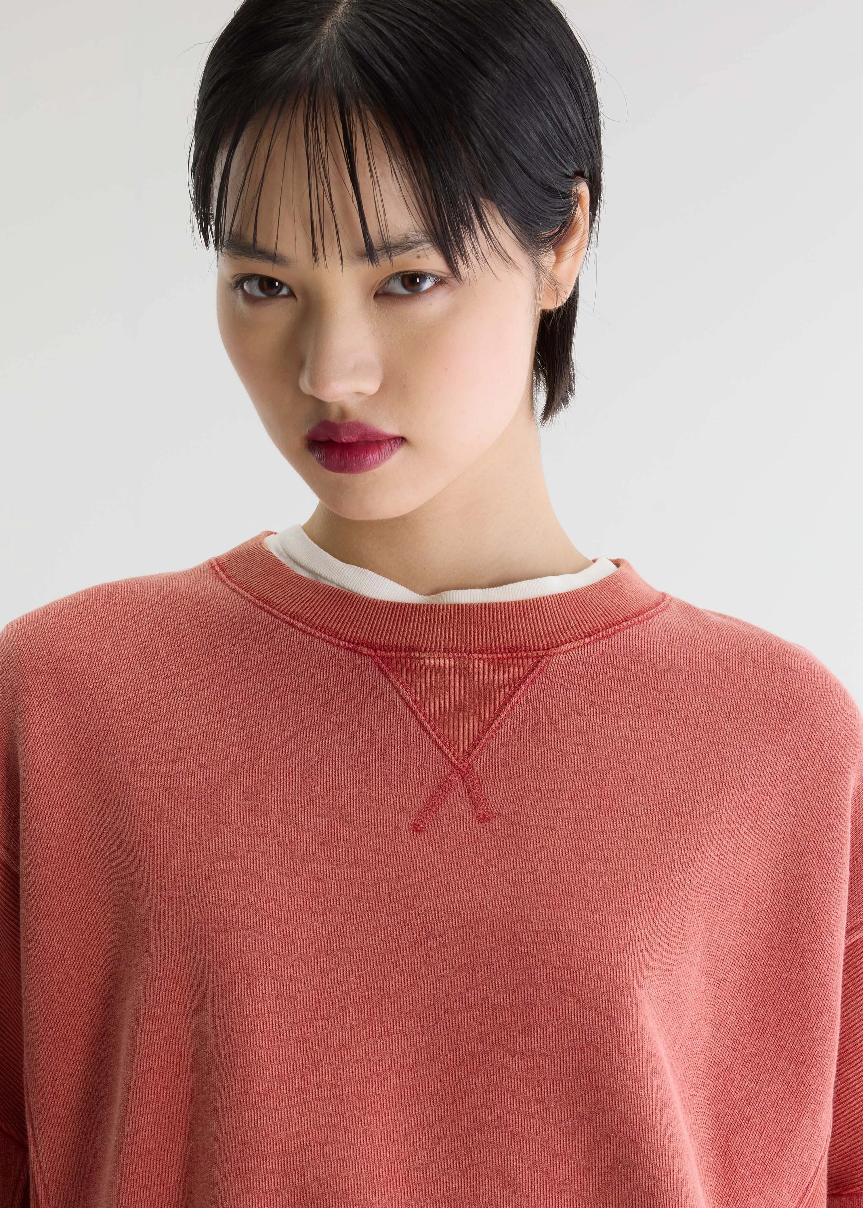 Flipos Crewneck Sweatshirt, Scarlet ~ Bellerose