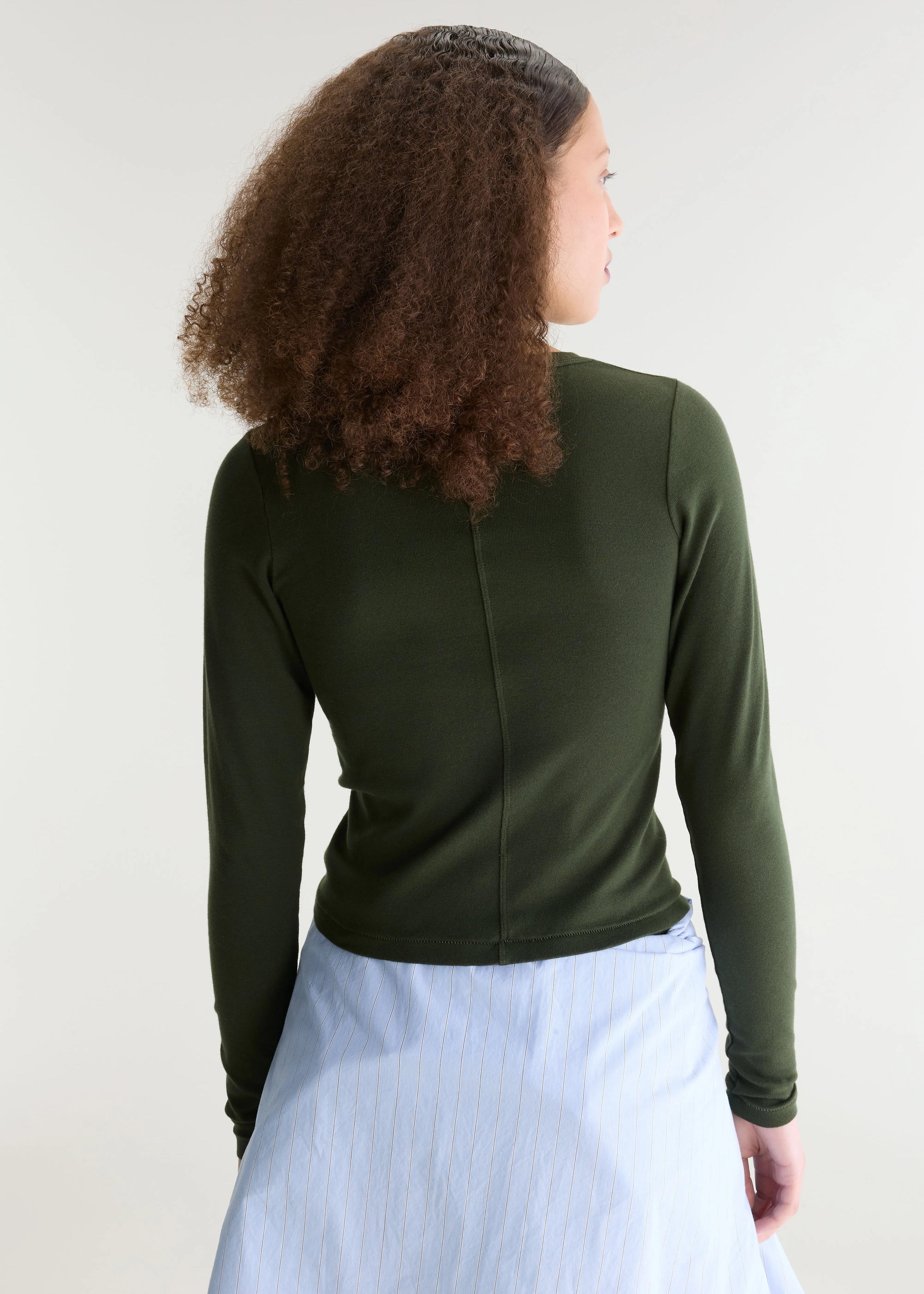 Flyer Long-Sleeve T-Shirt, Dark Olive ~ Bellerose