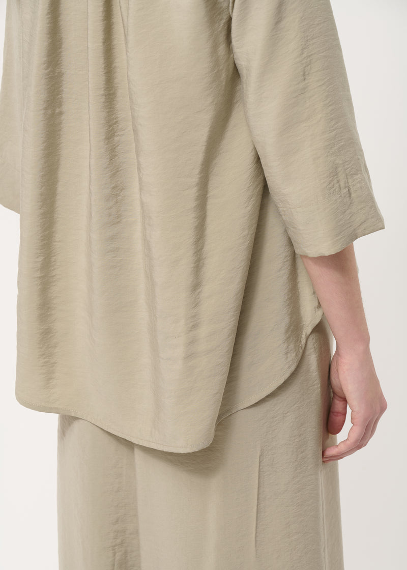 Taupe Flared Textured Shirt