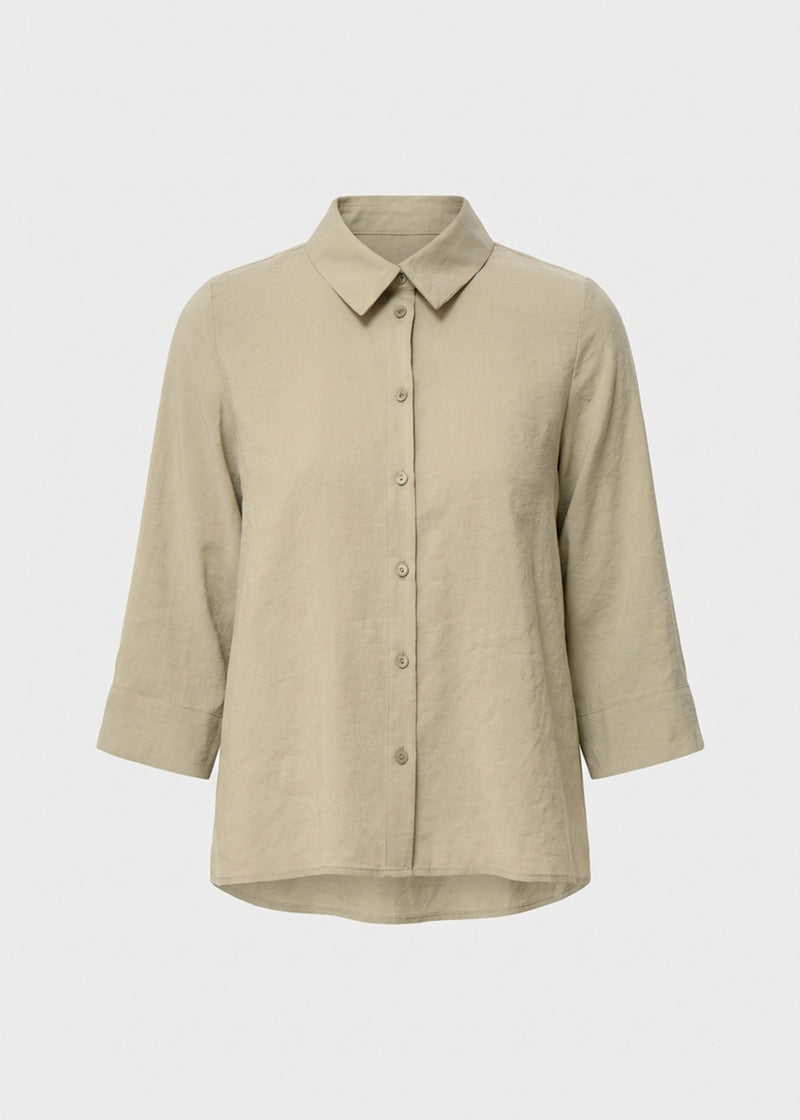 Taupe Flared Textured Shirt