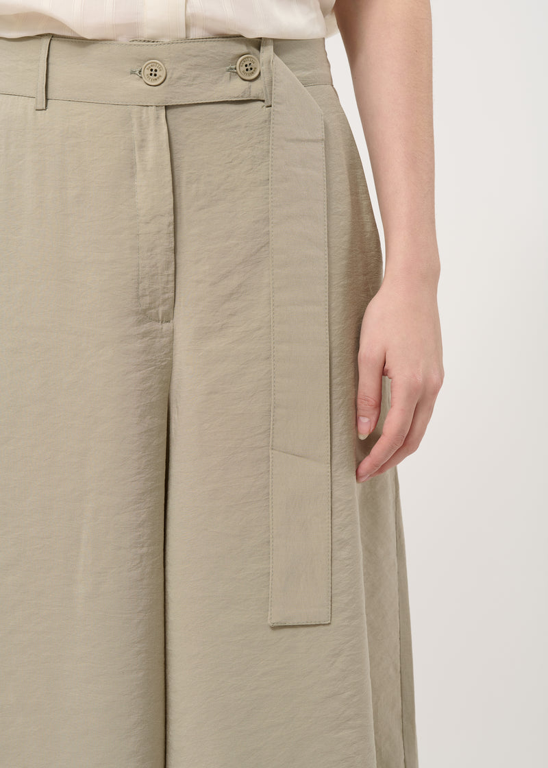 Taupe wide-leg pants in embossed modal