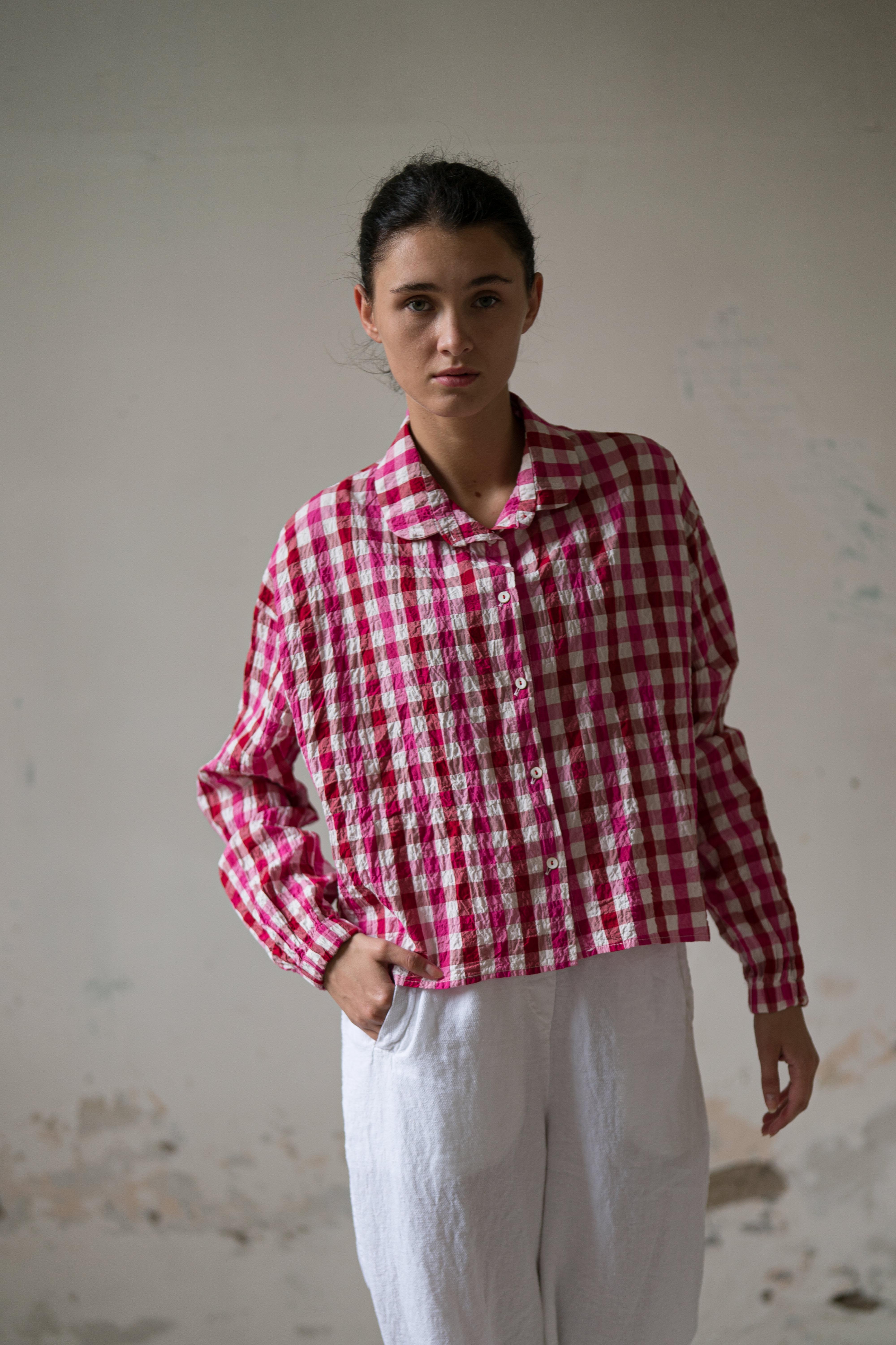 Hannoh Wessel -Shirt Sassy 131 ~ Pink/ Red Check