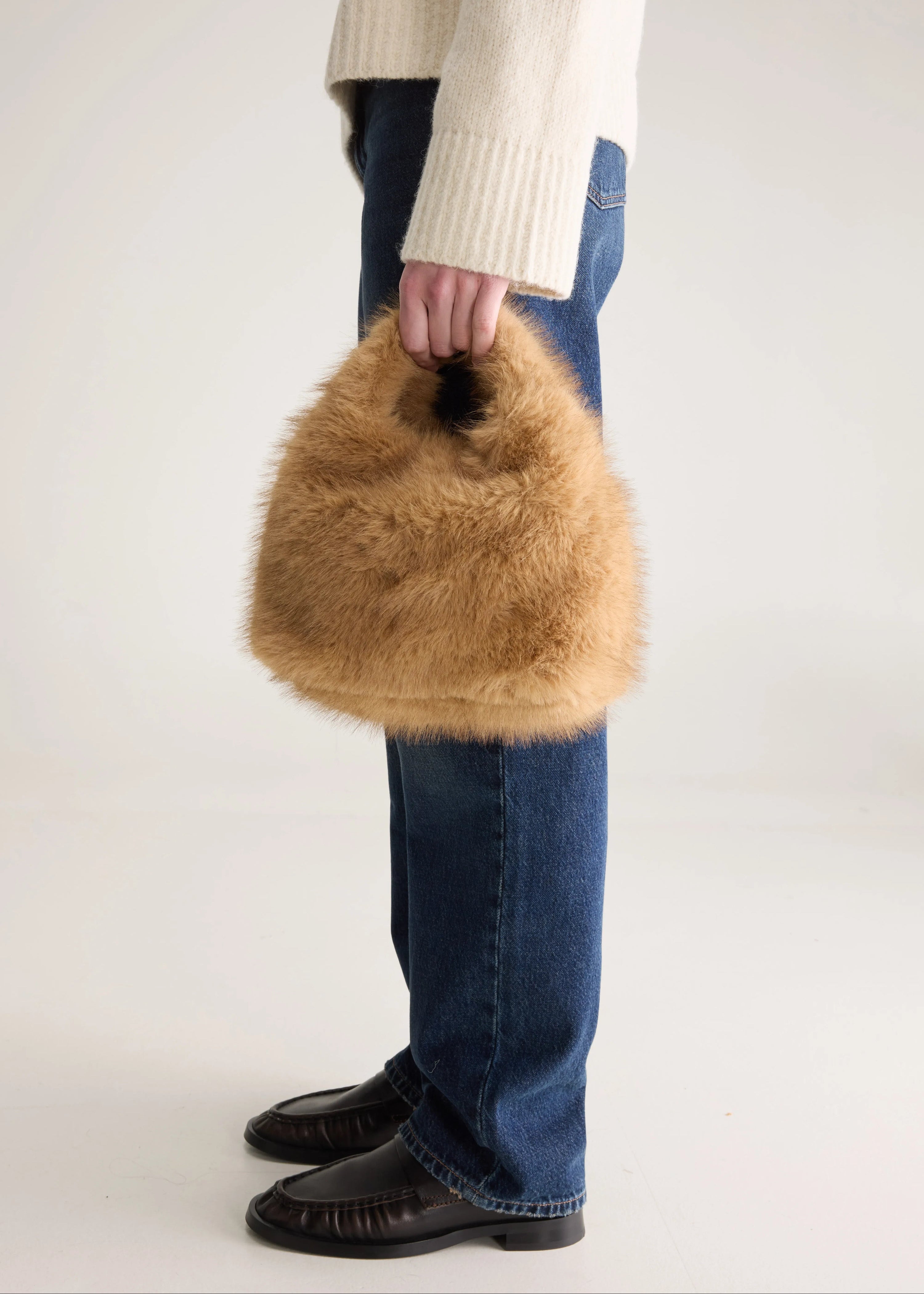 Hochet Faux-Fur Handbag, Amber ~ Bellerose