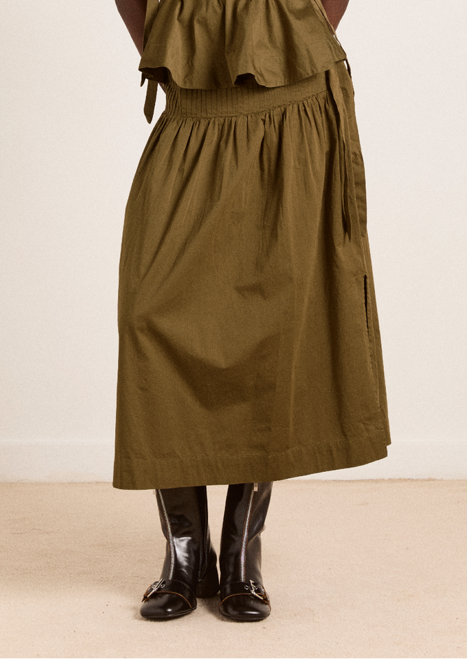 Josie Midi Skirt, Olive ~ Damson Madder
