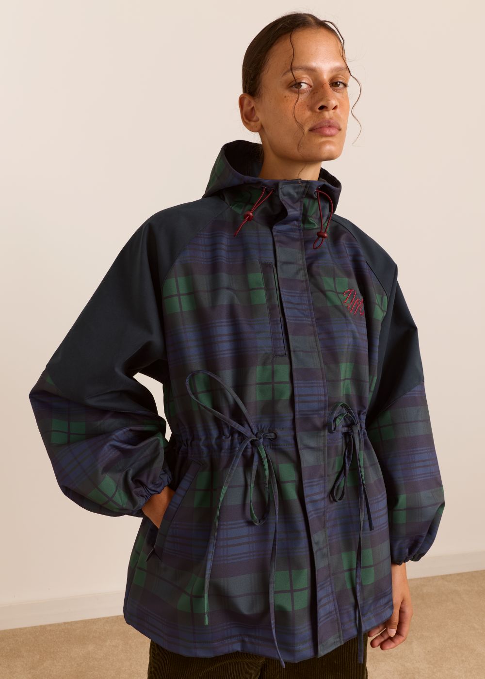 Liu Shower Proof Raincoat, Navy ~ Damson Madder