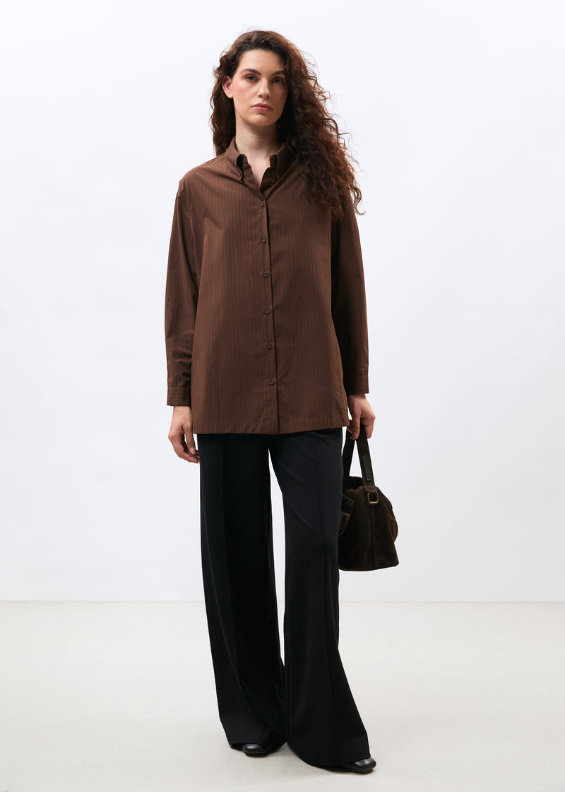 Long brown striped shirt ~ humility