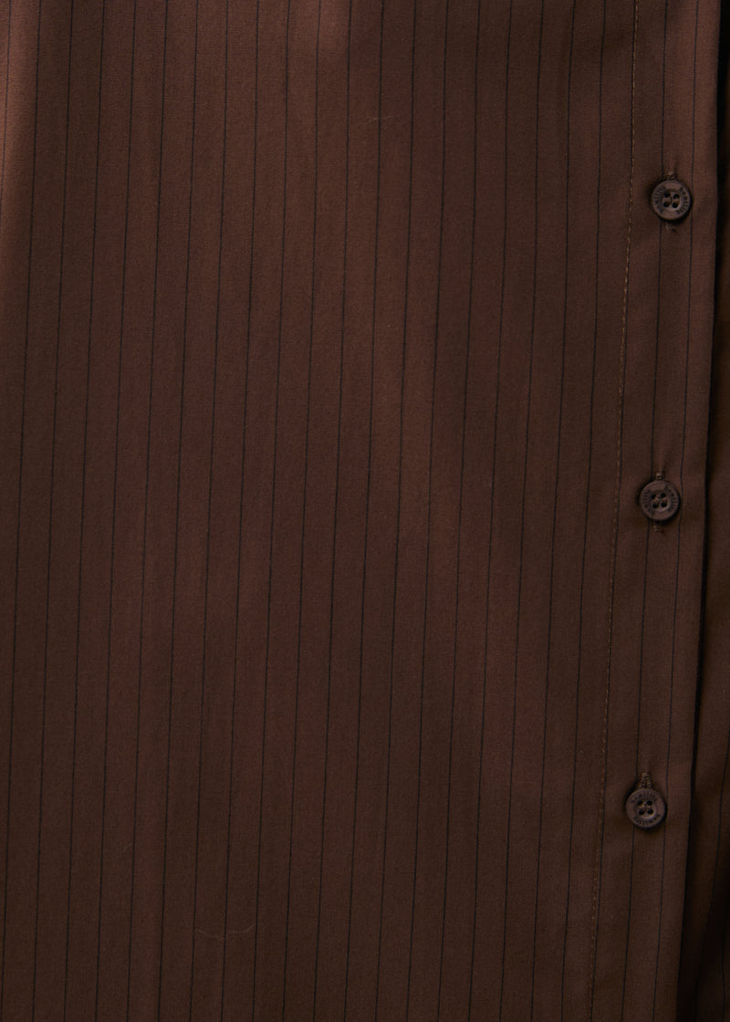 Long brown striped shirt ~ humility