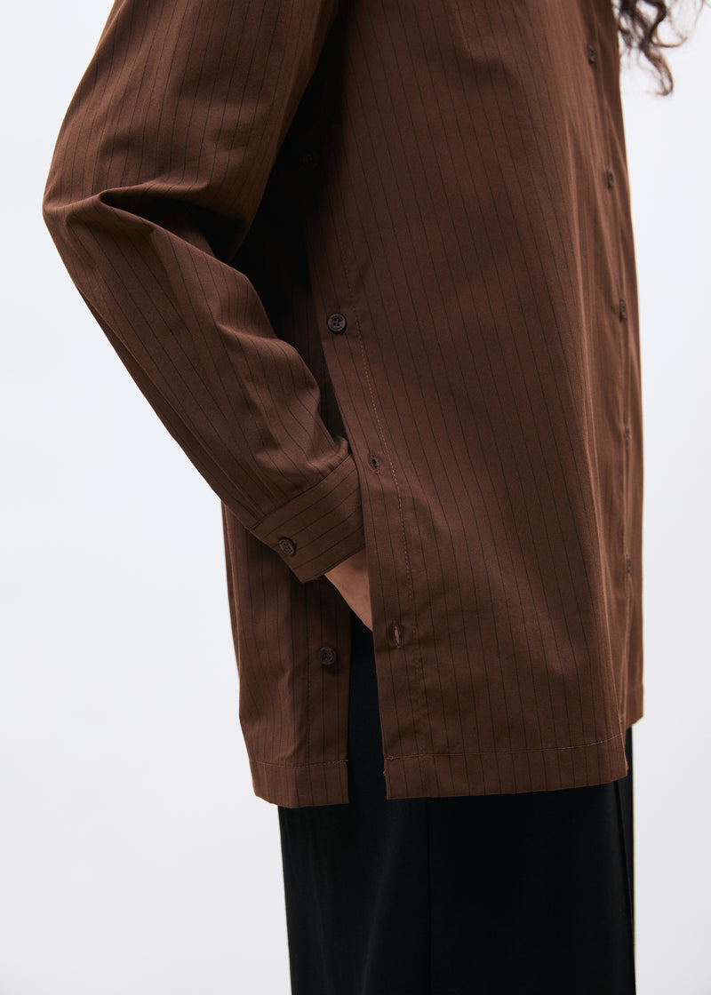 Long brown striped shirt ~ humility