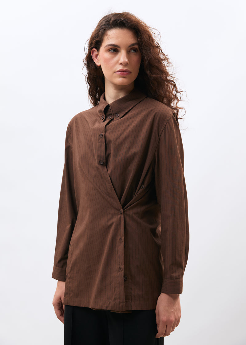 Long brown striped shirt ~ humility