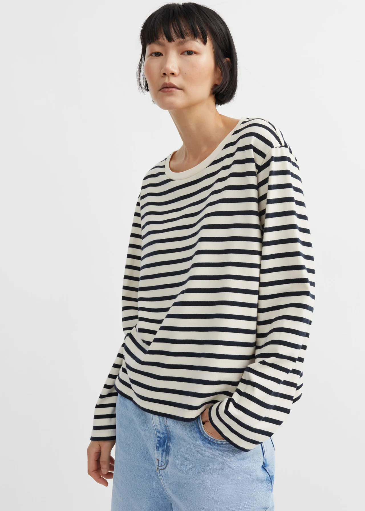 Loui Oversized Blouse. Black/White Stripe - Skall