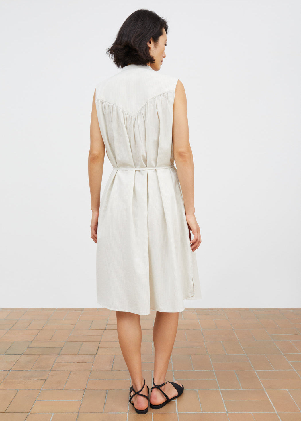 Louise Dress, Blu/Whi Stripe