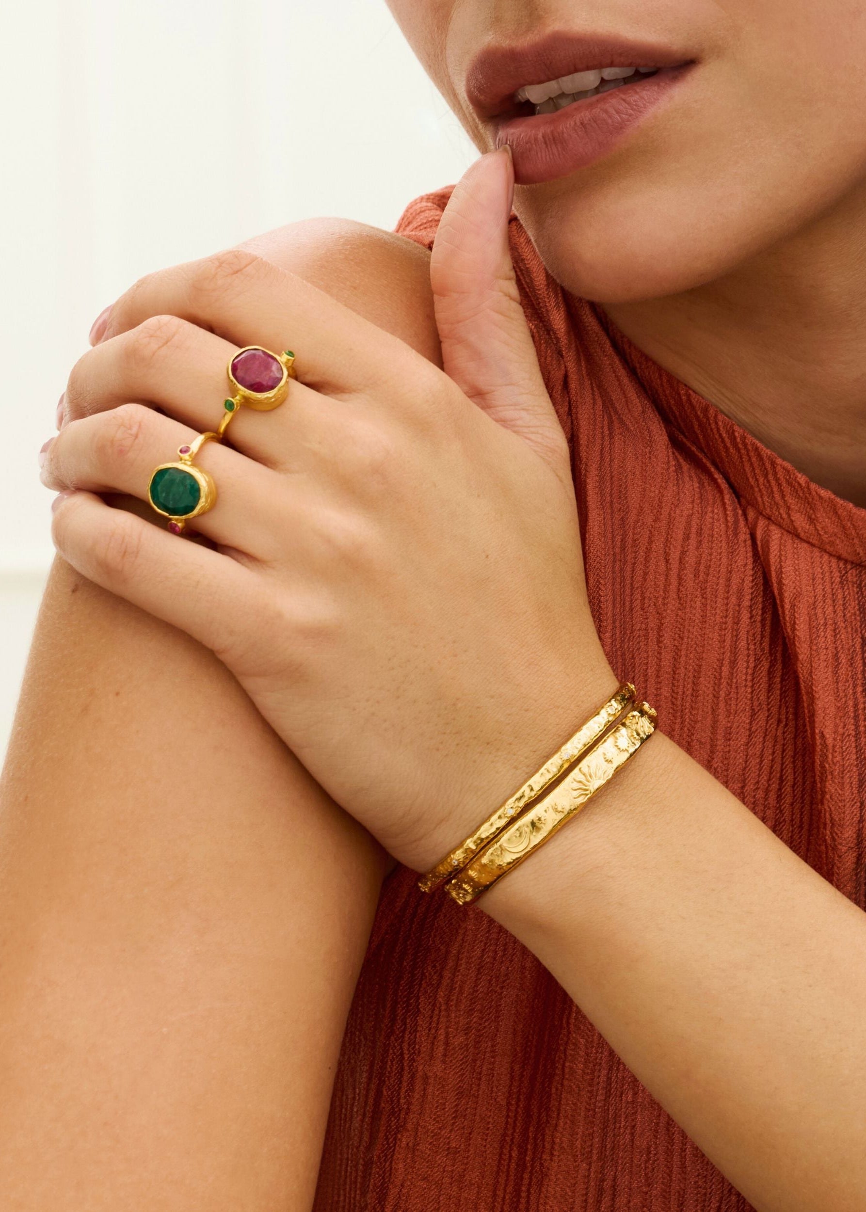 Lucia Emerald Cocktail Ring ~ Ottoman Hands