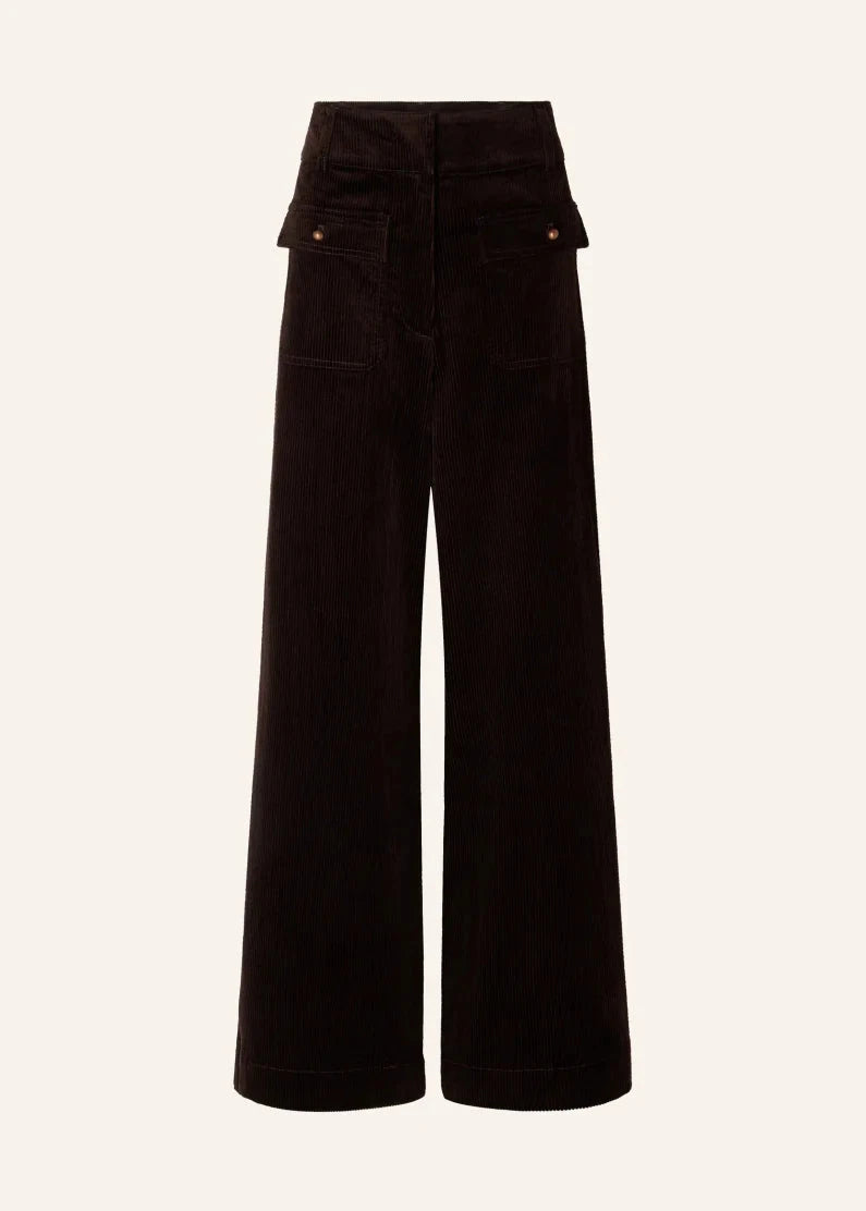 Manhastreet Wide Flared Trousers, Coffea ~ Sessun
