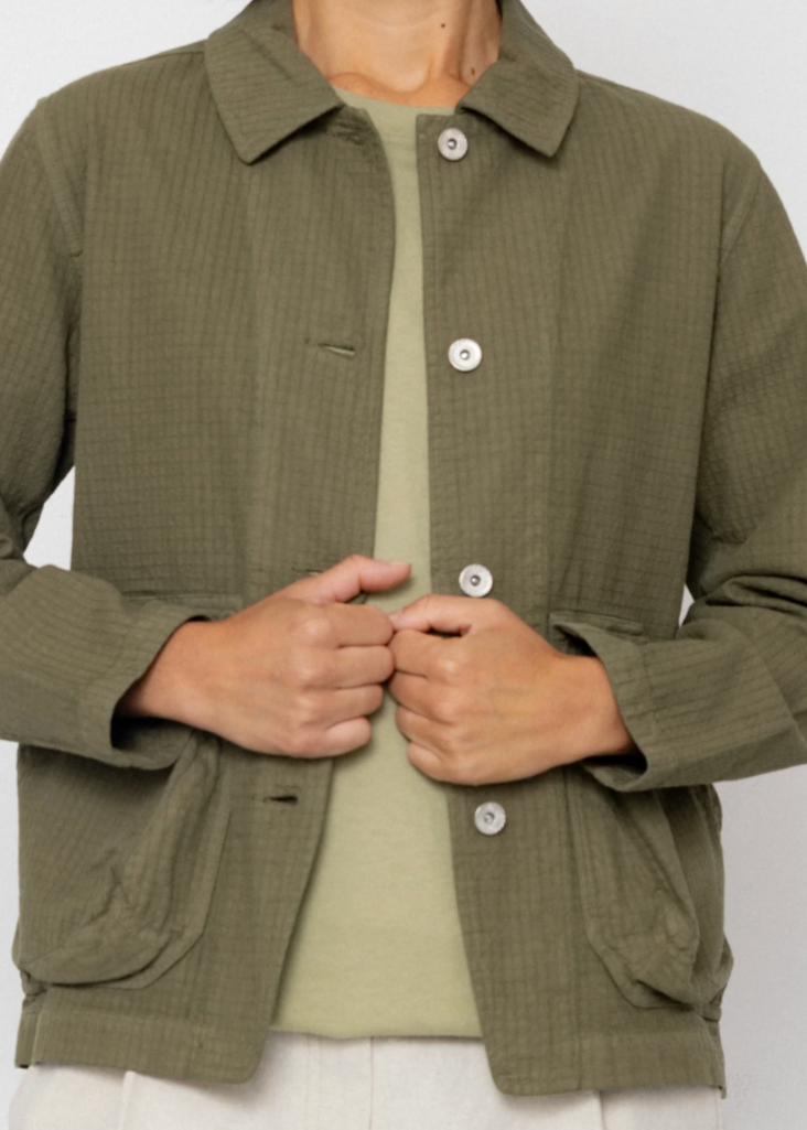 Prism Jacket, Light Olive Chunky Ripstop - Folk