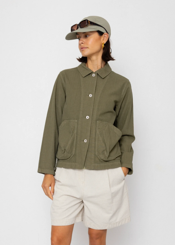 Prism Jacket, Light Olive Chunky Ripstop - Folk