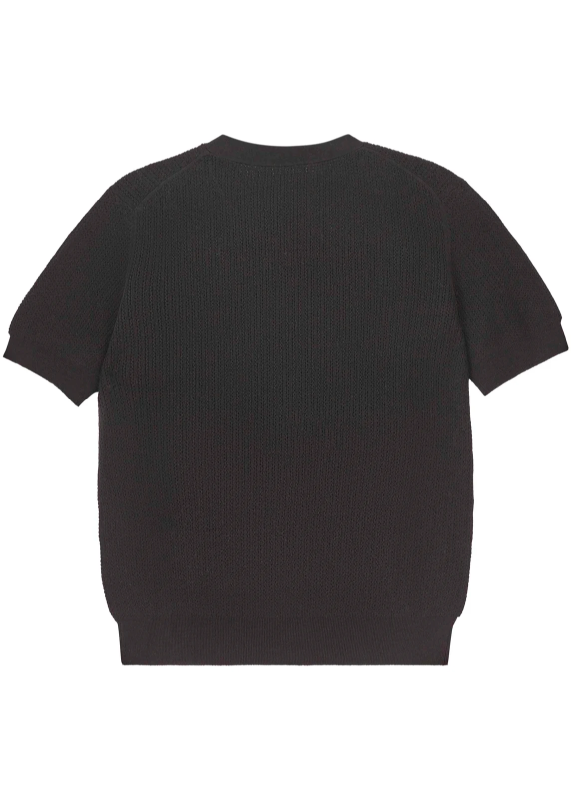 Ribbed Pointelle Tee, Black - Jumper1234