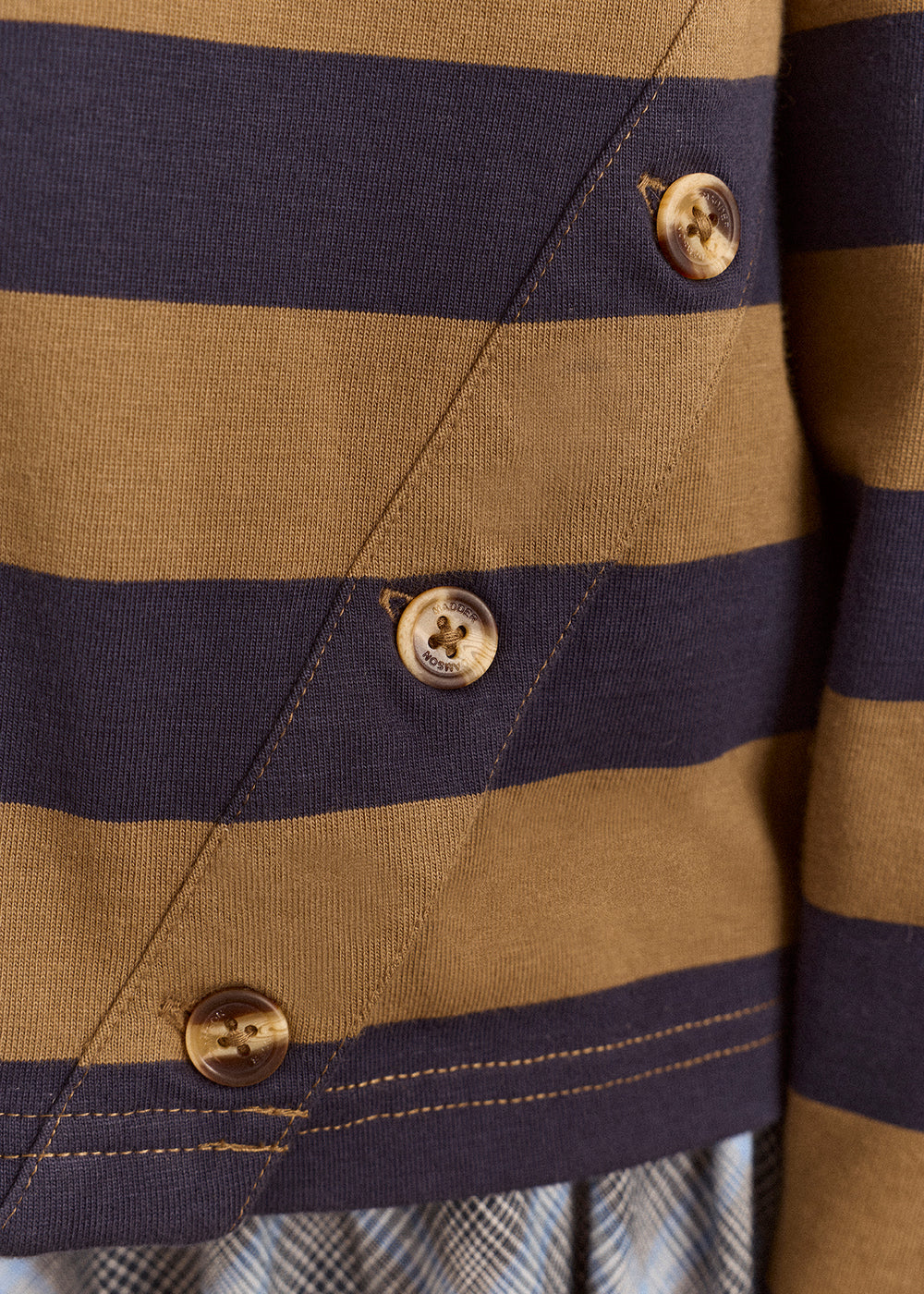 Scottie Tee, Olive Stripe ~ Damson Madder