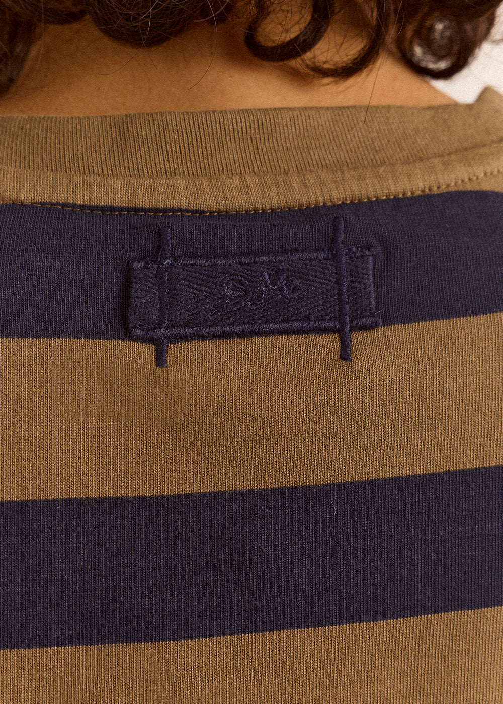 Scottie Tee, Olive Stripe ~ Damson Madder