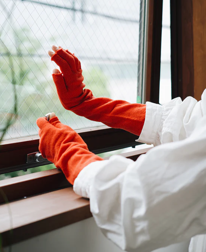 Wool 100% Arm Warmers - Shrine Red