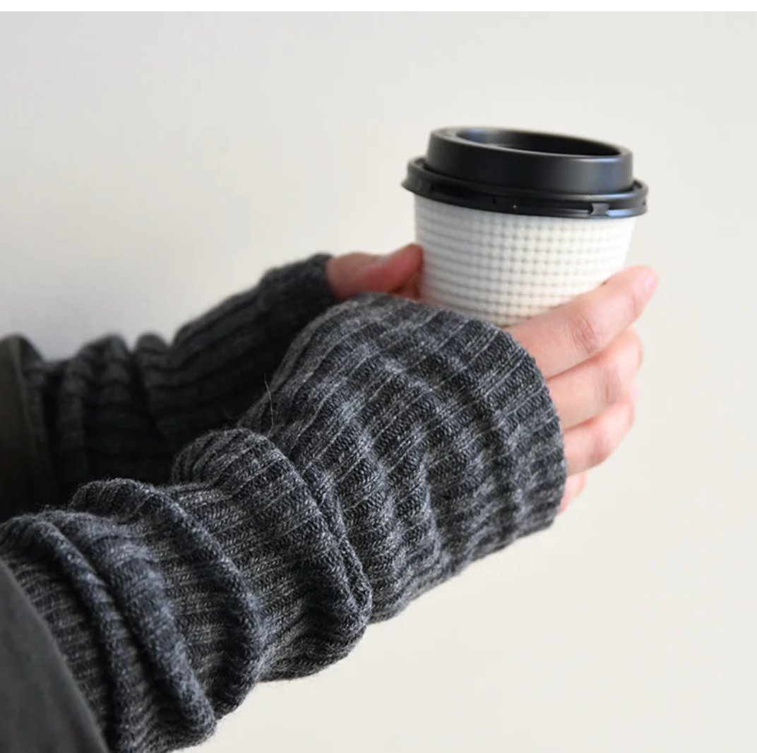 Alpaca Wool Arm & Leg Warmers - Charcoal