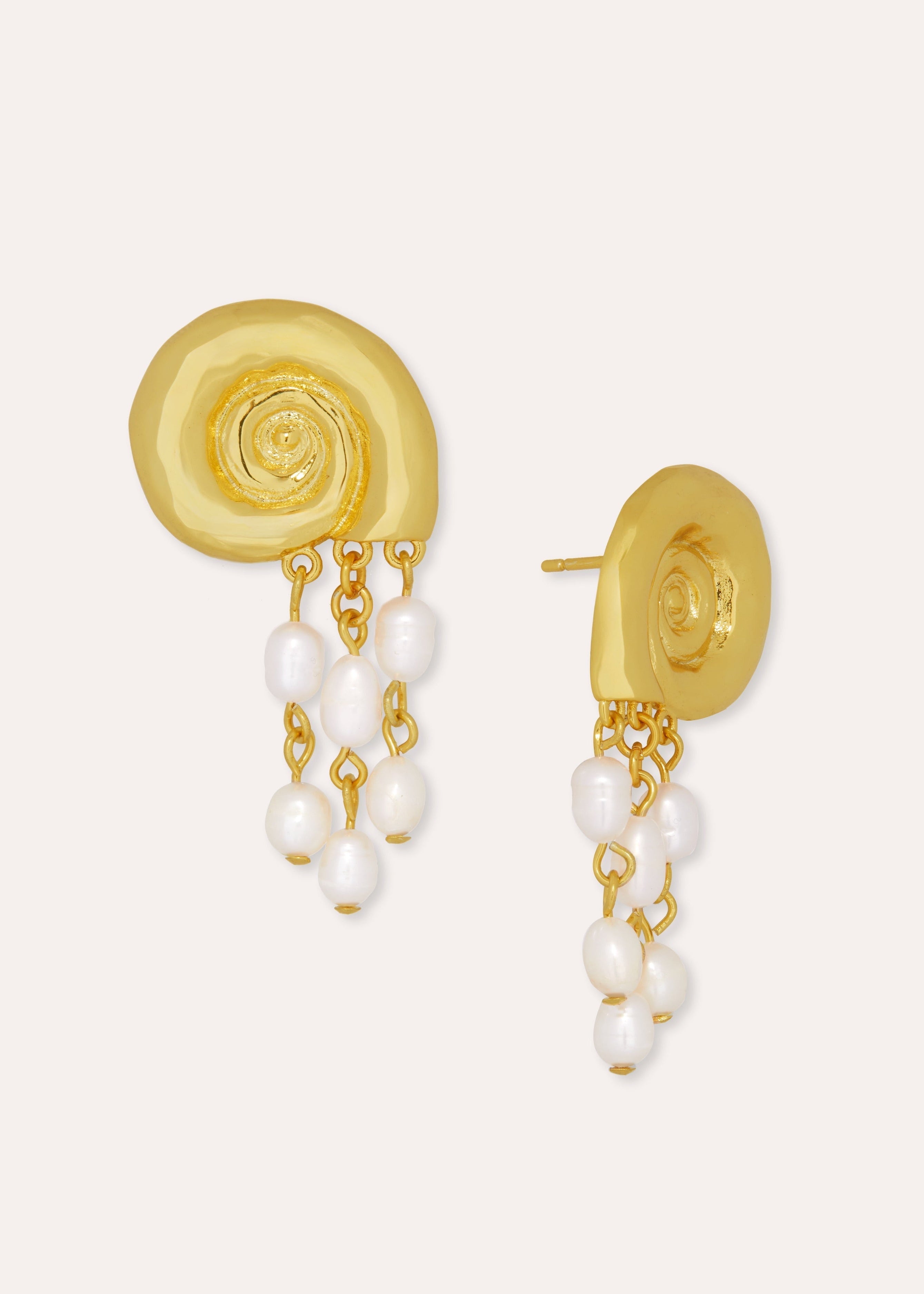 Shell Pearl Beaded Stud Earrings ~ Ottoman Hands
