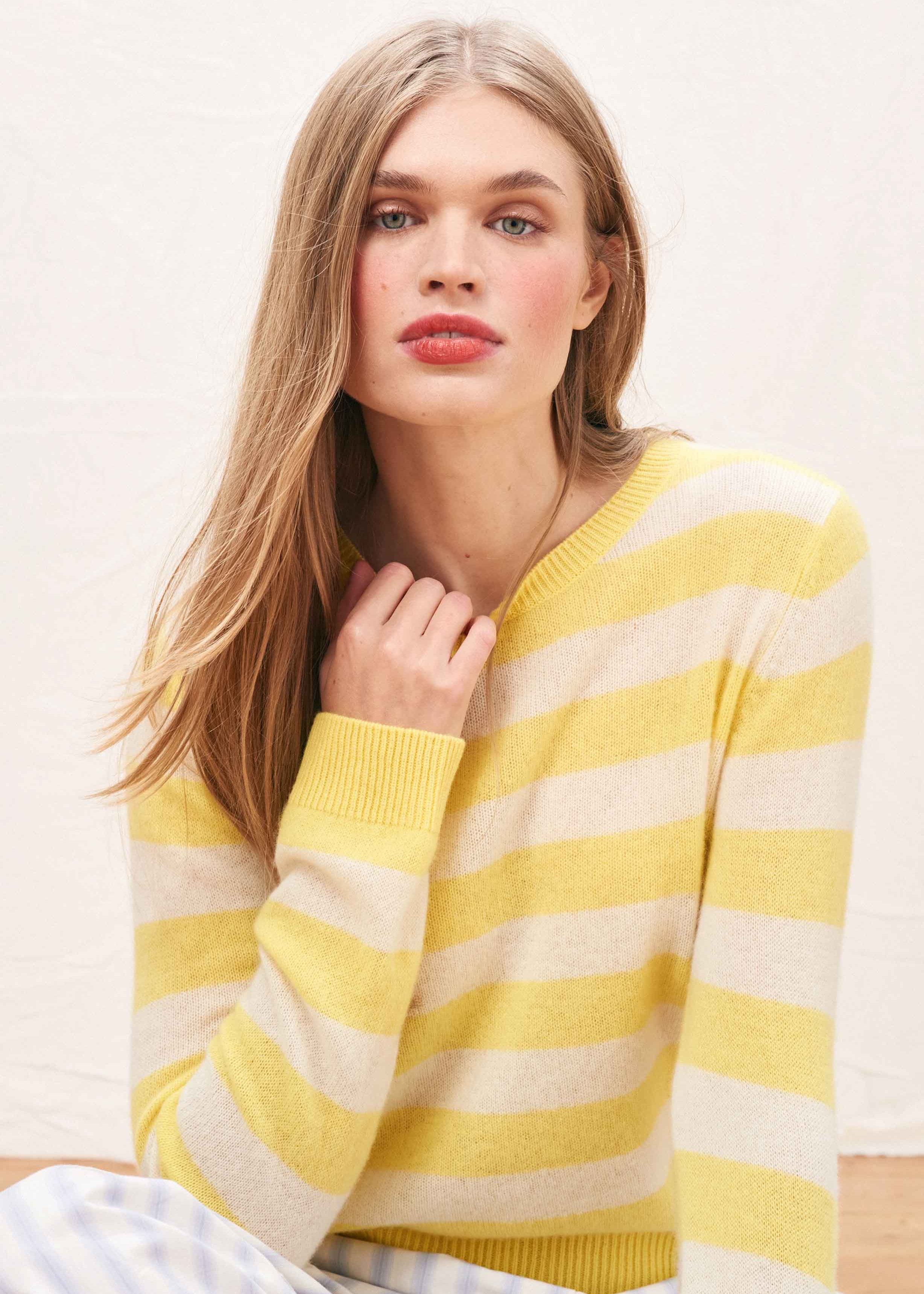 Stripe Crew, Yellow - Jumper1234