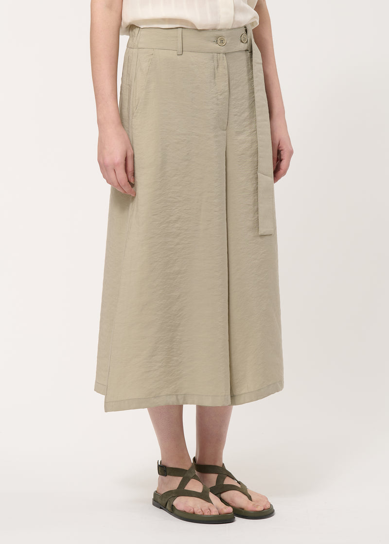 Taupe wide-leg pants in embossed modal - humility