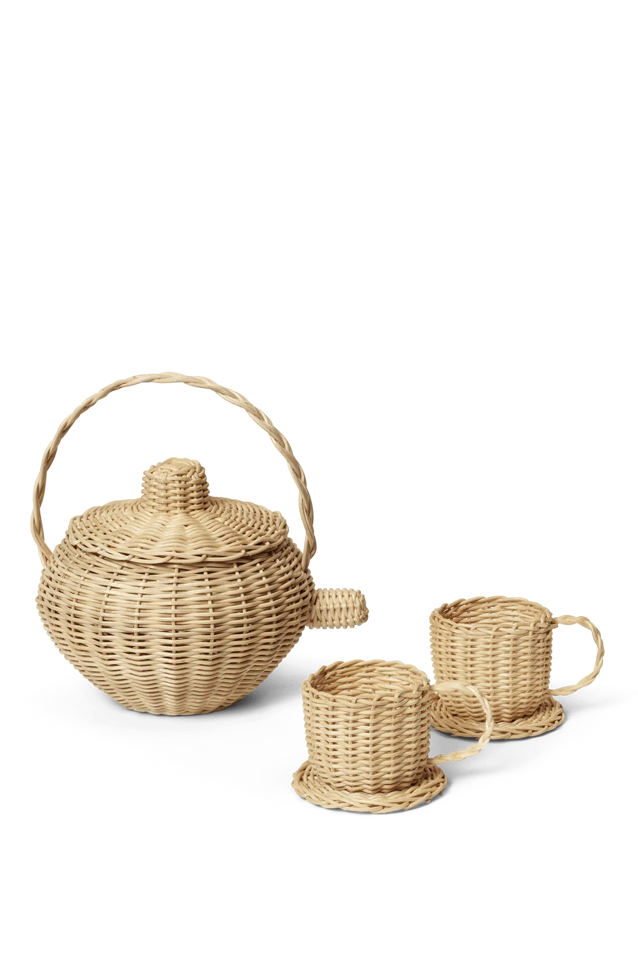 Rattan Tea Set, Natural