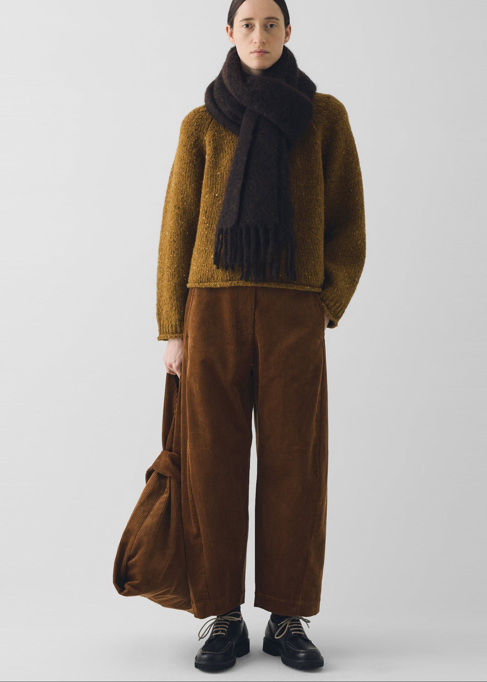 Twisted Seam Cord Trousers, Golden Amber ~ TOAST