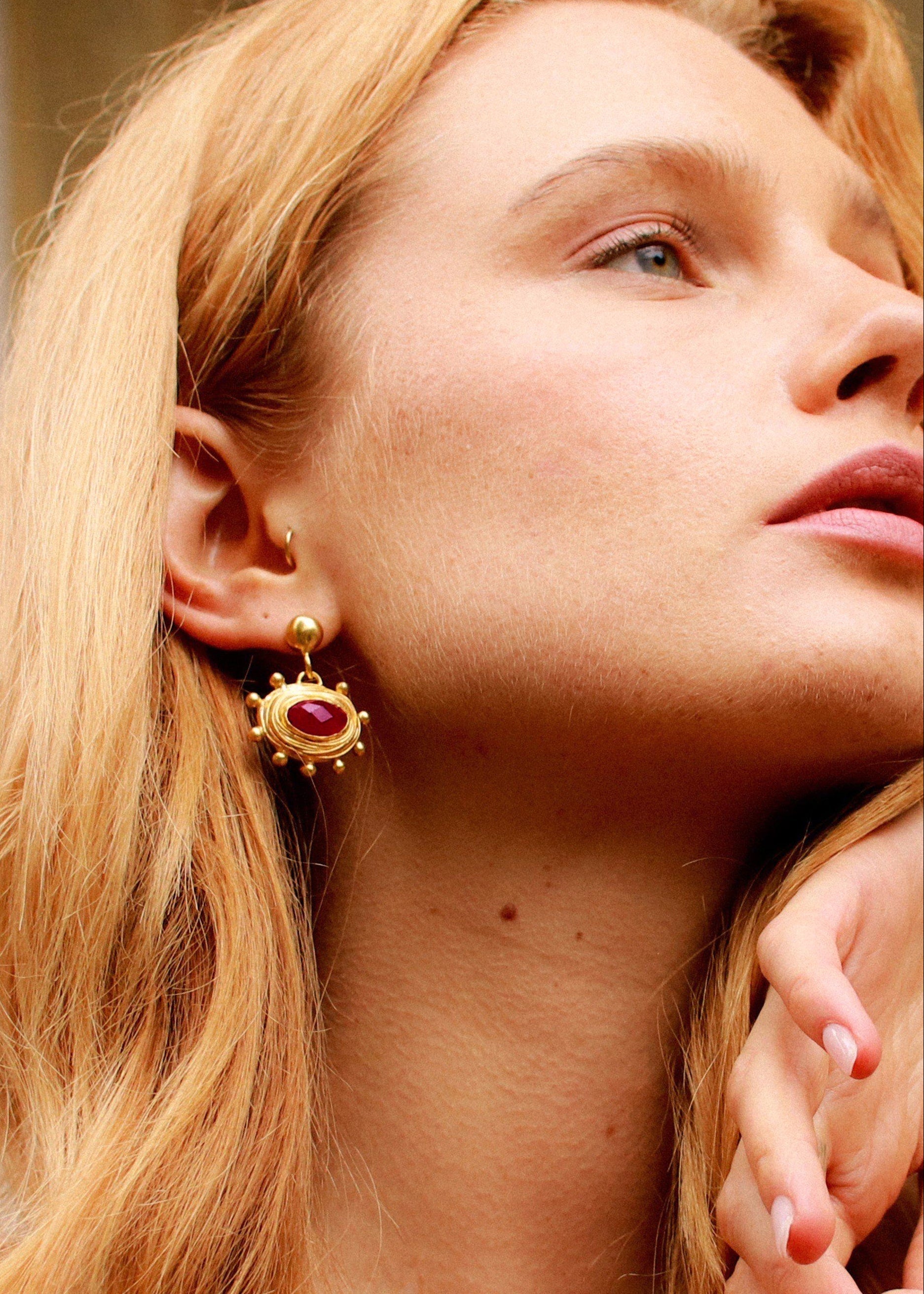 Zand Ruby Drop Earrings ~ Ottoman Hands