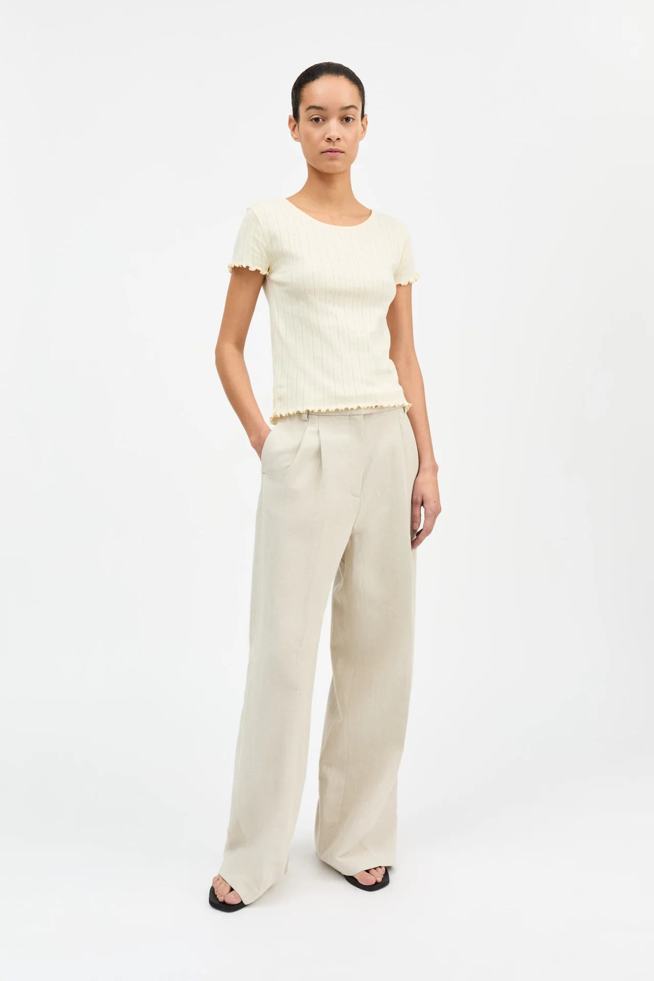 Eddie cap sleeve Tee - Butter