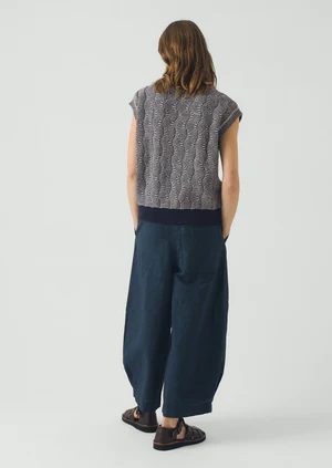 Wavy Stripe Knitted Wool Cotton Top